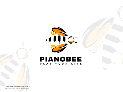 PIANOBEE 3d animation bee branding branding design business logo design designer graphic design icon illustration logo logo design minimal logo minimalist logo modern motion graphics piano professional ui