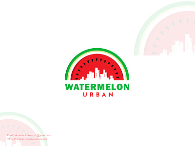 WATERMELON URBAN 3d animation branding branding design business logo design fruit logo graphic design icon illustration logo logo design minimal logo minimalist logo motion graphics ui urban watermelon