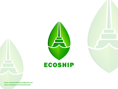 ECOSHIP 3d animation branding branding design business logo design eco graphic design green icon illustration logo logo design minimal logo minimalist logo motion graphics natural ship ui