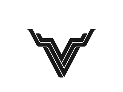 V bull branding bull clean design flat graphic design horn letter logo minimal v vector