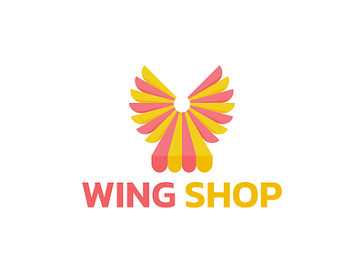 Wing Shop branding clean design flat graphic design logo minimal shop vector wings