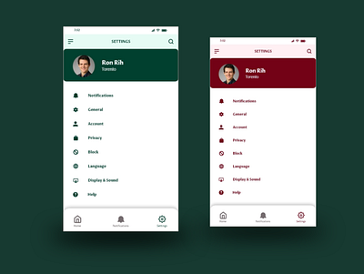 Settings page 2 app app designer design ui ux