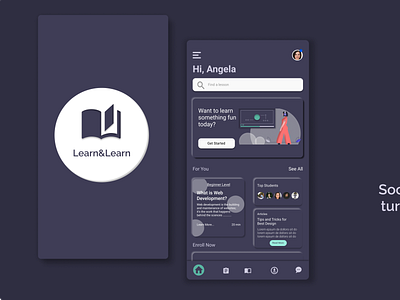 Dark Mode app app designer appdesign dashboard ui design e learning education ui ui design ux