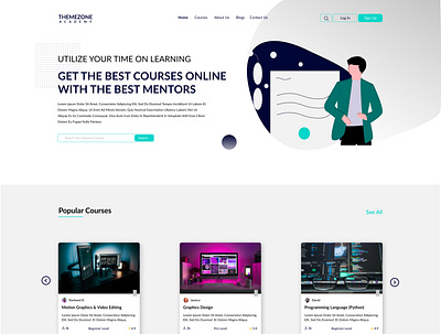 Themezone dashboard ui education education website ui ux website design webui webuiuxdesign