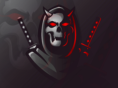 Demon Samurai esports gaming logo mascot