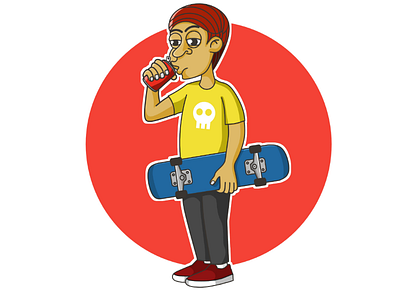 SKATER BOY cartoon mascot skateboard skater