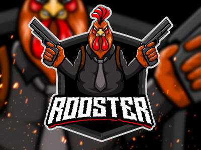 chickgun cartoon character design color esports gaming gaminglogo logo mascot rooster logo