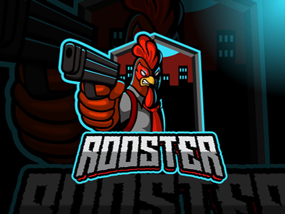 Rooster cartoon design esports gaming gaminglogo logo mascot mascotlogo rooster