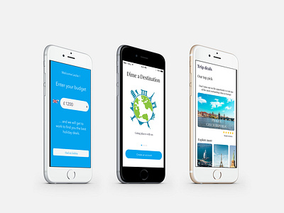 Dime a Destination Travel Mobile Application app art branding design flat minimal ui ux