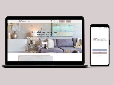 Maynooth Furniture Website Design adobexd branding design flat minimal ui web website