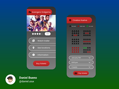Cinema App app design design ui ui design uiux ux ux design