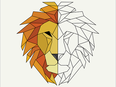 Vector Lion animal design graphisme icon illustration illustrator line line art lineart lion polygone vector vector illustration