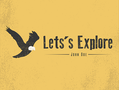 Let's Explore - Logo animal art brand brand identity branding design designer eagle eagle logo graphisme icon identity illustration illustrator logo logodesign vintage vintage logo yellow