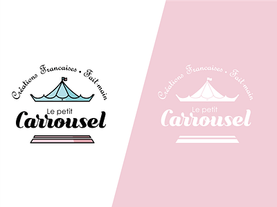 Le petit carrousel art brand branding carrousel design graphisme icon illustrator logo pink typography vector