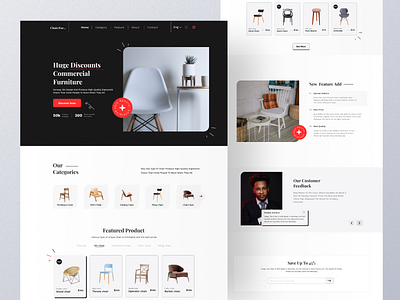 Furniture Landing page branding chair chair furniture e commerce furniture home page house interior interior architecture interior design landing page living room property real estate room ui user interface ux web design website design