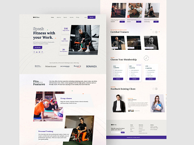 Fitn- Fitness Landing Page cardio design exercise fitness gym healthy landing page muscle popular ui ui design user interface ux we web design website workout yoga