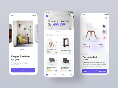 Mobile App - Furniture Shop architecture chair e commerce app ecommerce furniture furniture app interior design living room minimal design minimalist online store product design sofa store ui uiux