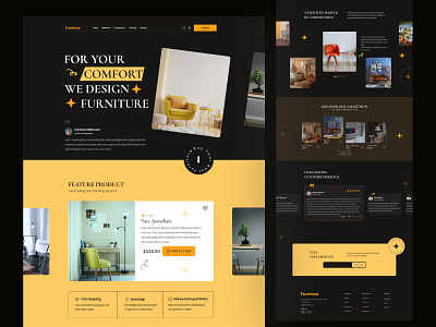 Furniture website architecture bedroom chair clean comfort creative dribbble2022 e shop ecommerce furniture website futniture homedecor homepage interior landing page minimal online store sofa web design woodworking