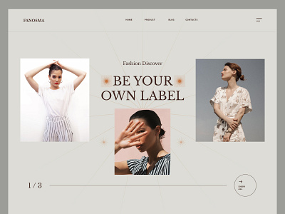 Fanosma ___Fashion Website Header brands clothes discover ecommerce elegant explore fashion fashion web header landing luxury minimal premium shop ui user interface web header webdesign webproject