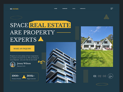 Rehome___Property Website Header apartement architecture building header home page home page header house properties property real estate agency real estate website realestate residence ui web design website website design