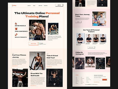 Fitness Landing Page bodu transformation bold design cardio coach crossfit exercise fitness gym healthy landing page marathon muscle personal trainer running sport website website design workout yoga