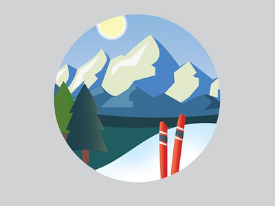 Mountains design flatdesign illustration illustrator mountain ski snow
