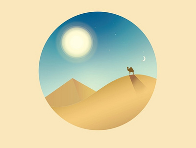 Desert camel desert design flatdesign illustration illustrator sand sunshine