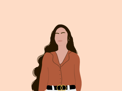 Woman 2 belt design face femme flatdesign hair illustration illustrator lips long hair shirt visage wavy hair woman