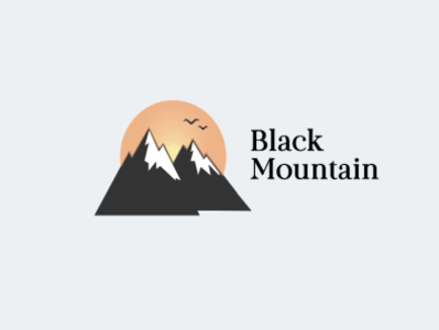 Black Mountain design illustrator logo montagne mountain sun sunset