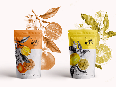 Project - Happy Fruits branding citron design food fruit lemon mockup orange packaging photoshop project