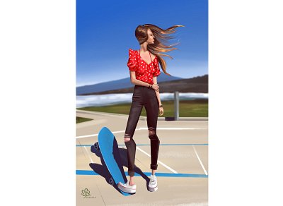 sunny day animation art character design illustration minimal