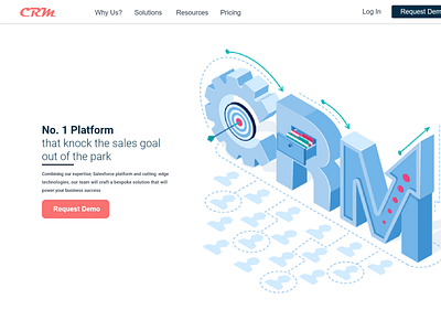 CRM Landing Page(2017) design illustration ui ux vector