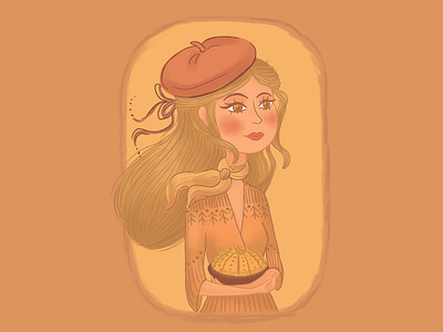 French girl adobe photoshop autumn girl character girl illustration girlillustration illustration rastr