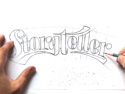Storyteller Typography hand lettering lettering pencil sketch type typography