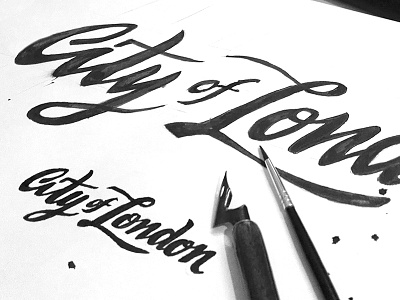 City of London Lettering booking brush hand lettering ink lettering london
