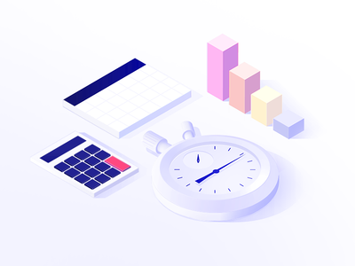 Case.one - Illustration illustrator timer calendar time isometric illustration vector