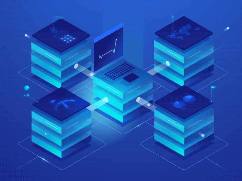 Illustrations for DigitalOcean's Promo Video 2.5d after effects animation data icon illustration illustrator isometric motion server vector video