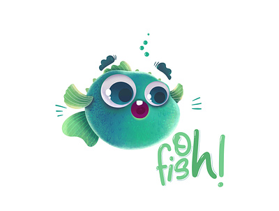 Oh FISH! Pun Project bigeyes character children book illustration cute design illustration love puns stickers typography