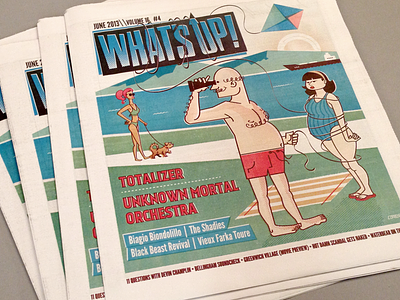 What's Up? Mag Cover beach bikini cmyk dog kite magazine print ship