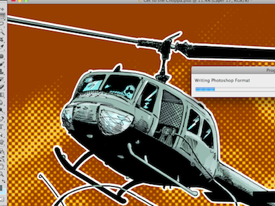 Progress to the Chopppa!!! comic helicopter ink pen