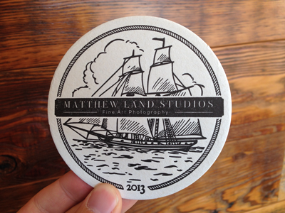 MLS Letterpress Coasters coaster letterpress limited edition ocean sail boat