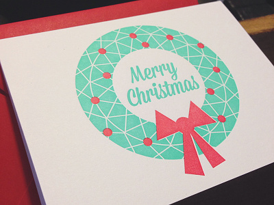 Letterpress Xmas Cards bow christmas letterpress vice versa wreath