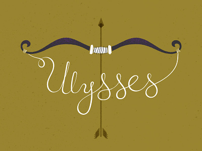 Bow of Ulysses arrow bow greek illustration lettering mythology ulysses