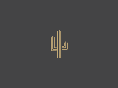 Gold Cactus cactus illustration logo