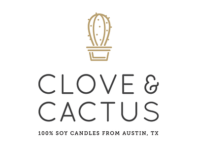 Clove & Cactus branding cactus illustration logo