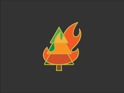 Creative Spark enamel fire forest pin tree wip