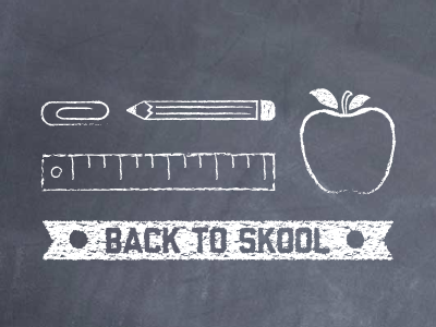 Back To Skhoool apple chalk chalkboard paperclip pencil ruler school