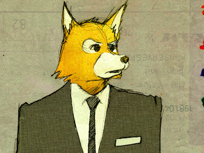 Textile Jackkket fox illustration pencil texture