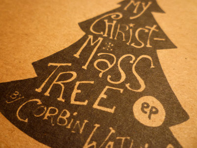 Black Christmasss Cover album design christmas hand drawn snowflake tree typography