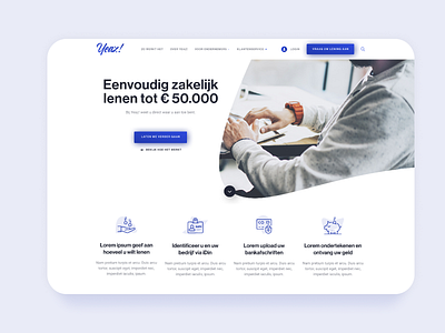 Yeaz | Homepage blue clean design design homepage design icons loans ui ux web